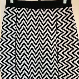 Black and White Geometic Skirt